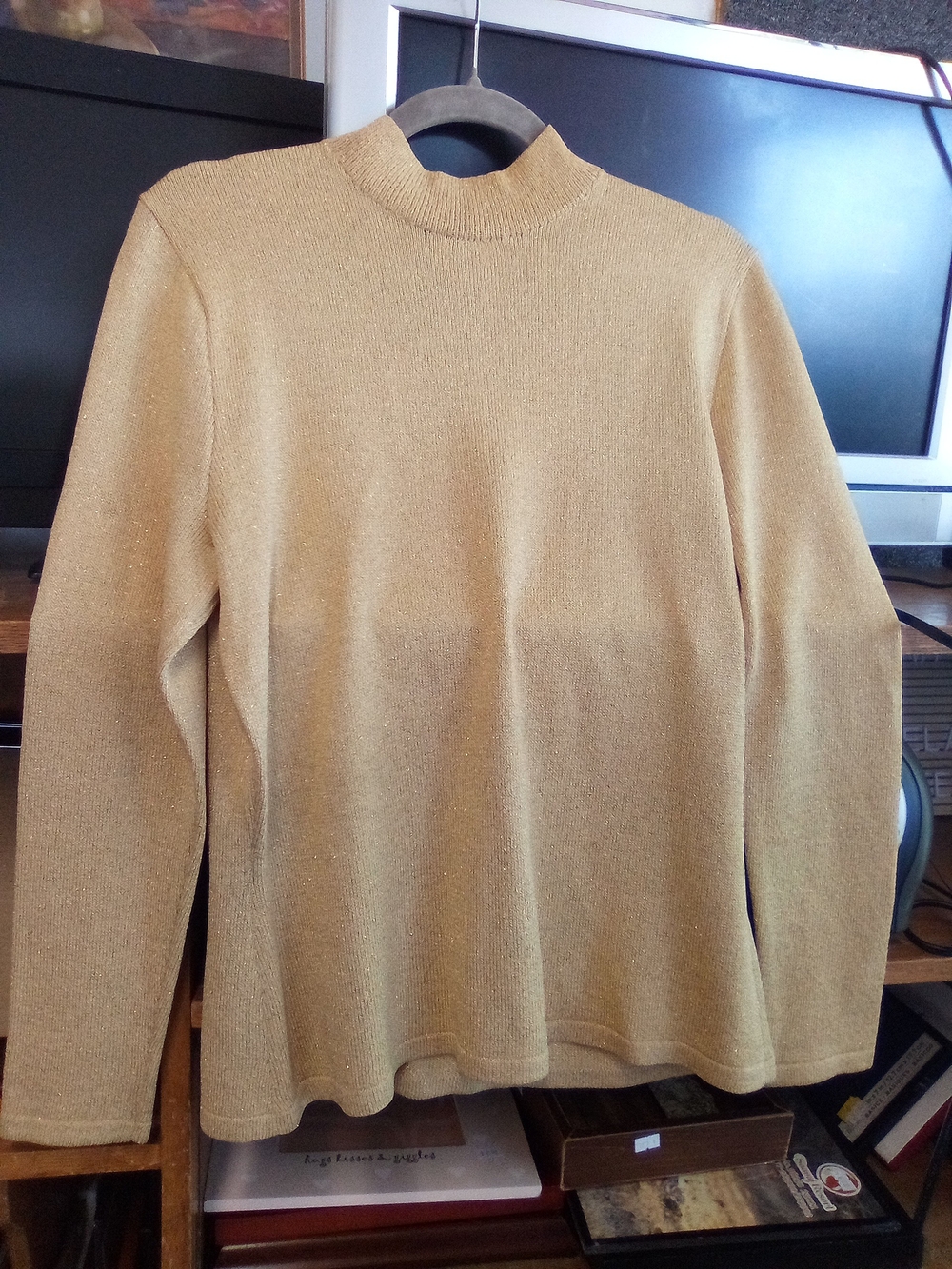 St. John Sport by Marie Gray Turtleneck Sweater Gold